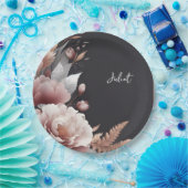 シルクピンクボホピーニーダスティバラブライダルシャワー ペーパープレート (パーティー)