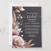 シルクピンクボホピーニーダスティバラブライダルシャワー 招待状 (正面)