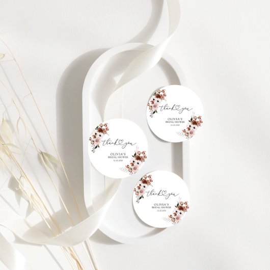 シルクフローラブライダルシャワーギフトラベル フェイバータグ