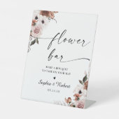 シルクフローラブライダルシャワーフラワーバー標識 台座サイン (正面)