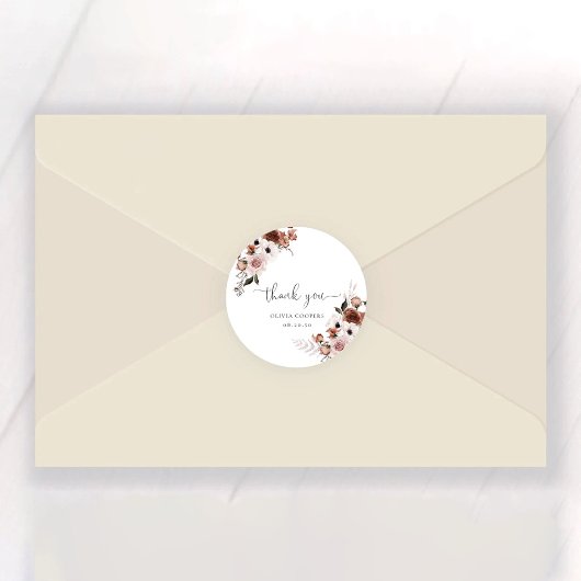 シルクフローラベビーシャワークラシックラウンドステッカー ラウンドシール