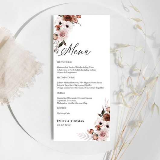 シルクフローラ結婚のメニュー メニュー