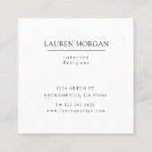 シルクブラック金ゴールドフェイク箔フローリッシュモノグラム スクエア名刺 (裏面)