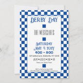 シルクブロックブルーとホワイトダービー 招待状 (正面)