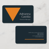 シルクプレーンシンプルオレンジブルーグレーミニマリスト 名刺 (正面/裏面)