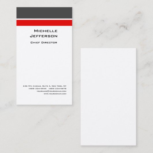 シルクプロフェッショナルグモダンレーレッドホワイト 名刺 (正面/裏面)