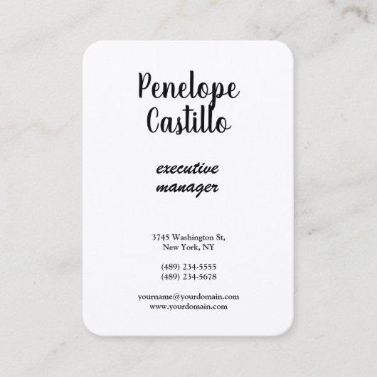 シルクプロフェッショナルモダンシンプルプレーン手書き 名刺 (正面)