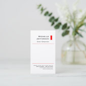 シルクプロフェッショナルモダンレッドホワイト 名刺 (スタンド正面)