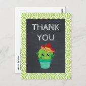 シルクボードのソンブレロのかわいいサボテンありがとう ポストカード (正面/裏面)
