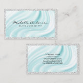 シルクマテリアルのカーテン |スパークル |グリッター 名刺 (正面/裏面)