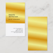 シルクミニマルプロフェッショナル金ゴールドホワイトカラー 名刺 (正面/裏面)