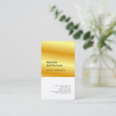 シルクミニマルプロフェッショナル金ゴールドホワイトカラー 名刺 (スタンド正面)