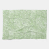 シルクモアレ小さな模様のライムグリーン キッチンタオル (横)