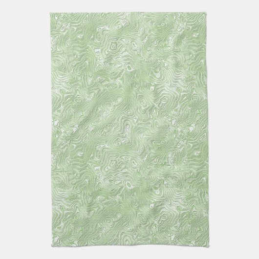 シルクモアレ小さな模様のライムグリーン キッチンタオル (縦)