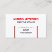 シルクモダントレンディーエレガントシンプルレッドホワイト 名刺 (正面)