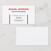 シルクモダントレンディーエレガントシンプルレッドホワイト 名刺 (正面/裏面)