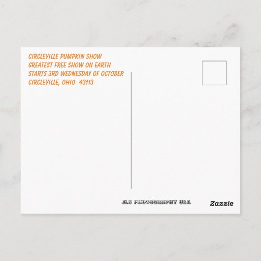 シルクレビールカボチャのショーはがき ポストカード (裏面)