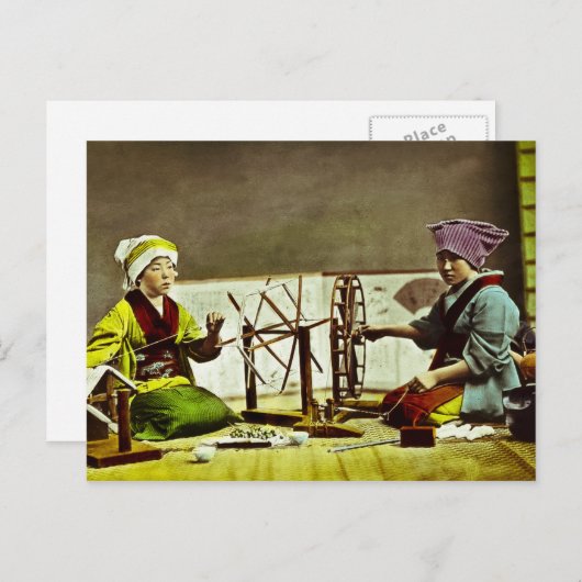 シルク伝統的日本のウェバー ポストカード (正面/裏面)