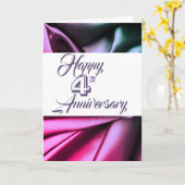 シルク伝統的4周年グリーティングカード カード (黄色い花)