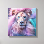 シルク威厳のあるライオンパステルの毛皮を持つライオン – Ethereal キャンバスプリント (正面)