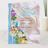 シルク数々の質感のバラの花束 カード (正面)