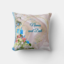 シルク数々の質感のバラの花束 クッション