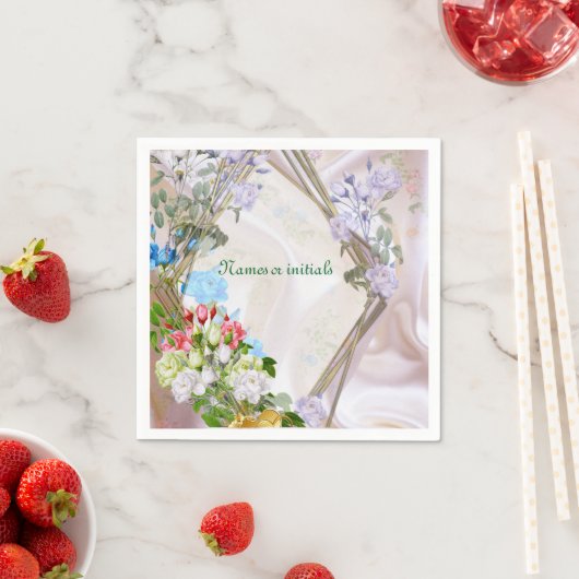 シルク数々の質感のバラの花束 スタンダードカクテルナプキン (インサイチュ)