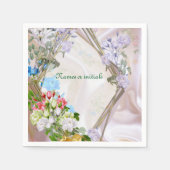 シルク数々の質感のバラの花束 スタンダードカクテルナプキン (正面)