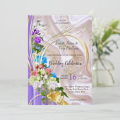 シルク数々の質感のバラの花束 招待状 (スタンド正面)