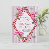 シルク数々の質感のバラの花束 招待状 (スタンド正面)