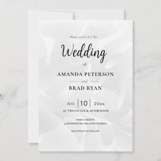 シルク結婚式招待状 招待状 (正面)