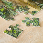 シルク絵画に浮かぶ木立の水色 ジグソーパズル (側面)