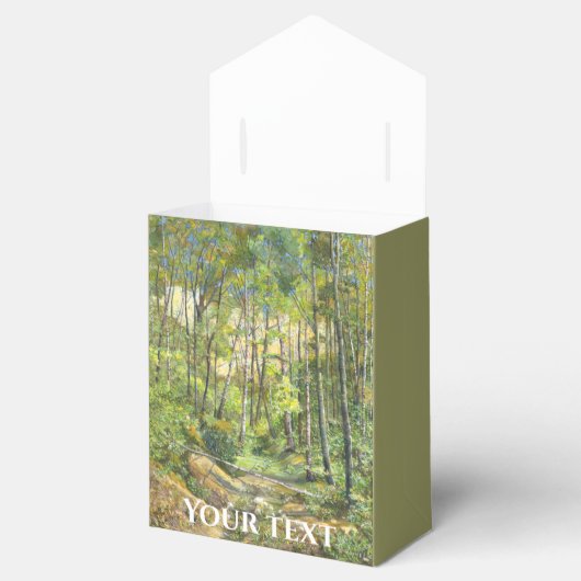 シルク絵画に浮かぶ木立の水色 フェイバーボックス (オープン)