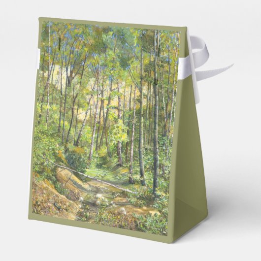 シルク絵画に浮かぶ木立の水色 フェイバーボックス (裏面サイド)