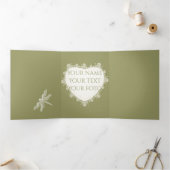 シルク絵画に浮かぶ木立の水色 三つ折りカード (内部)