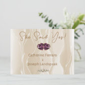 シルク&クリームグリッターホワイトパール保存日 セーブザデート (スタンド正面)