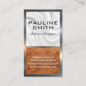 シルク ドレープリー | ブラウン レザー | メタル ボーダー 名刺 (正面)