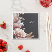 シルク ピンク ボヘミア ピオニー ダスティ ローズ ブライダル シャワー スタンダードカクテルナプキン (インサイチュ)