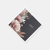 シルク ピンク ボヘミア ピオニー ダスティ ローズ ブライダル シャワー スタンダードカクテルナプキン (角)