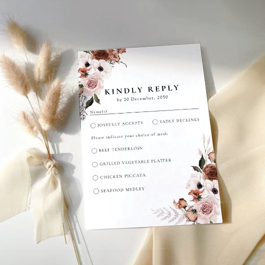シルク フローラル ウェディング セレモニー RSVP カード