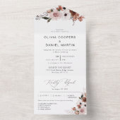 シルク フローラル オールインワン ウェディング インビテーション (内側)