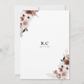 シルク フローラル ブライダル シャワー 招待状 (裏面)