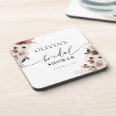 シルク フローラル ブライダル シャワー 飲み物コースター (左側)