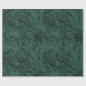 シルク モア 小紋様 フォレストグリーン ラッピングペーパー (フラット)