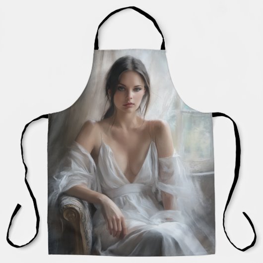 シルク&ライト：窓のポートレート エプロン (正面)