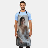 シルク&ライト：窓のポートレート エプロン (着用した状態)
