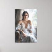 シルク&ライト:窓のポートレート キャンバスプリント (正面)