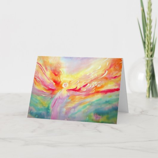 シルクIイ信じンジェルバイブル引用文グリーティングカード カード (正面)