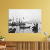 シルケチ港からイスタンブールのガラタの景色 キャンバスプリント (インサイチュ (リビング))