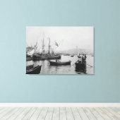 シルケチ港からイスタンブールのガラタの景色 キャンバスプリント (インサイチュ (ウッドフロア))